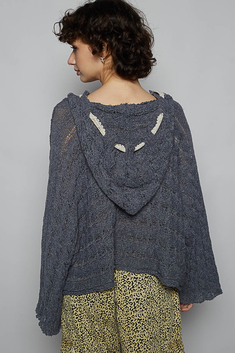 V-Neck Cropped Hoodie