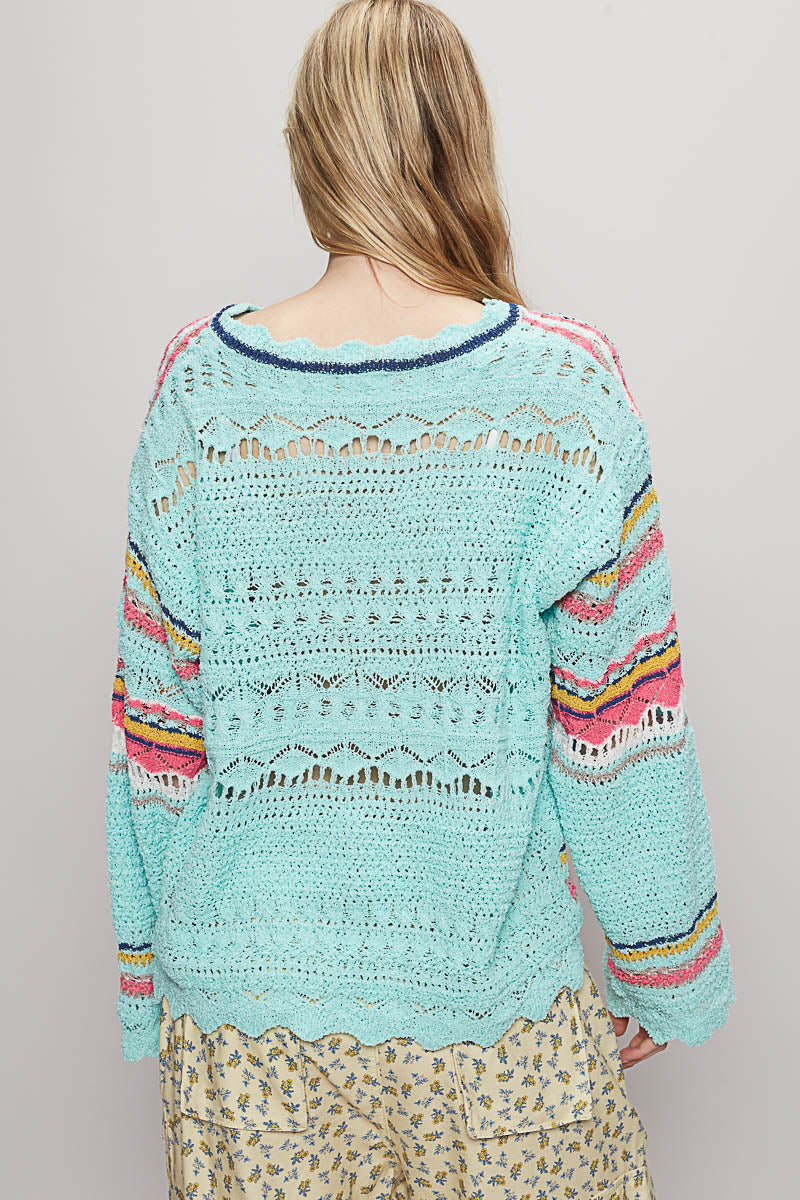 Round Neck Relaxed Fit Knit Sweater