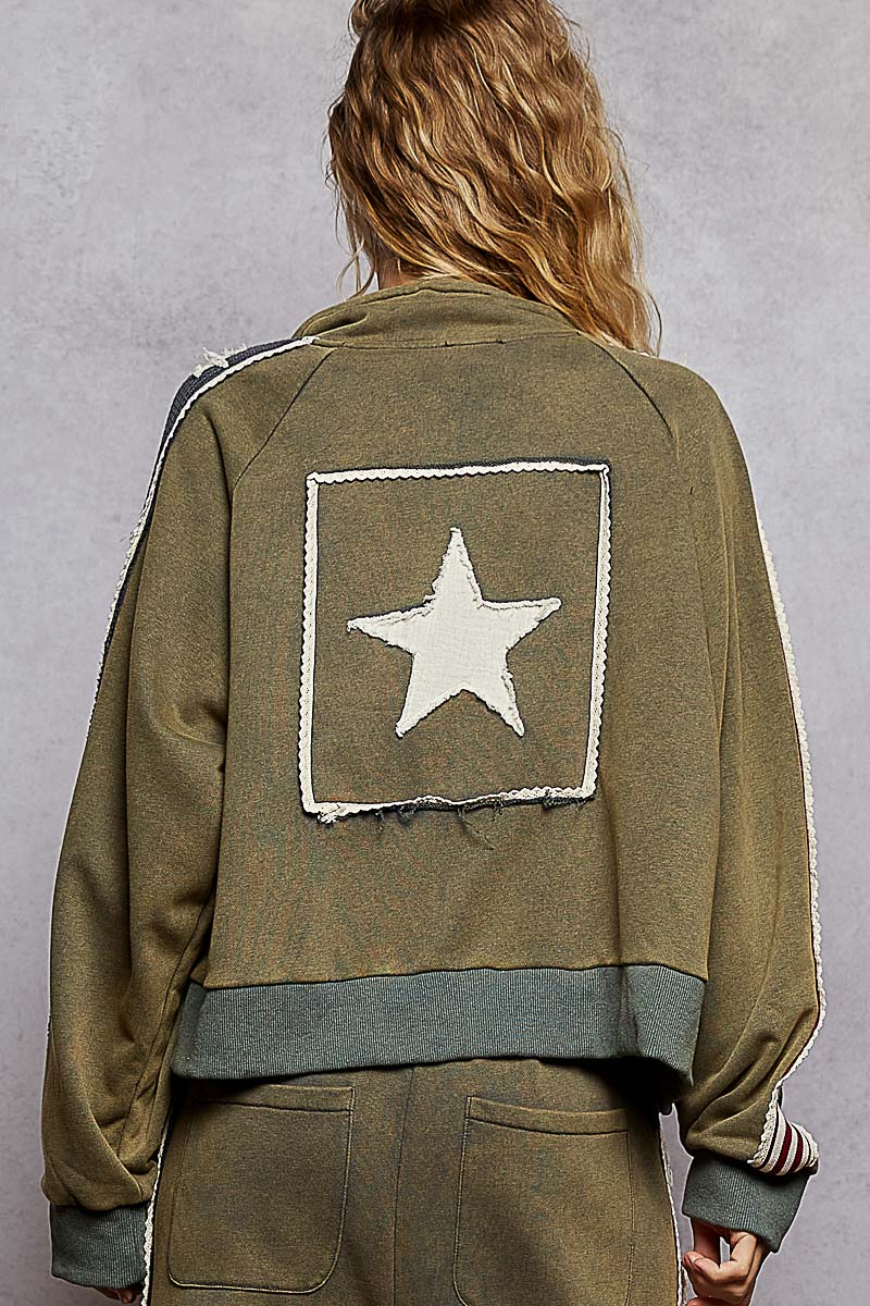 L/S Roomy Fit Jacket with Star Patch