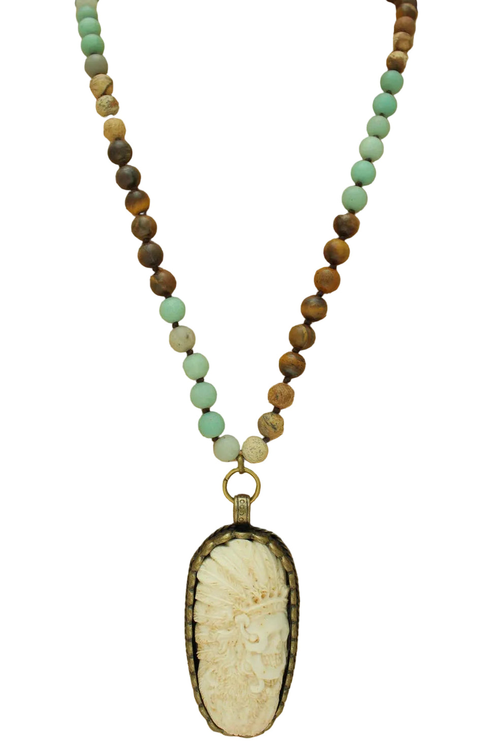 Long Beaded Necklace with Pendant