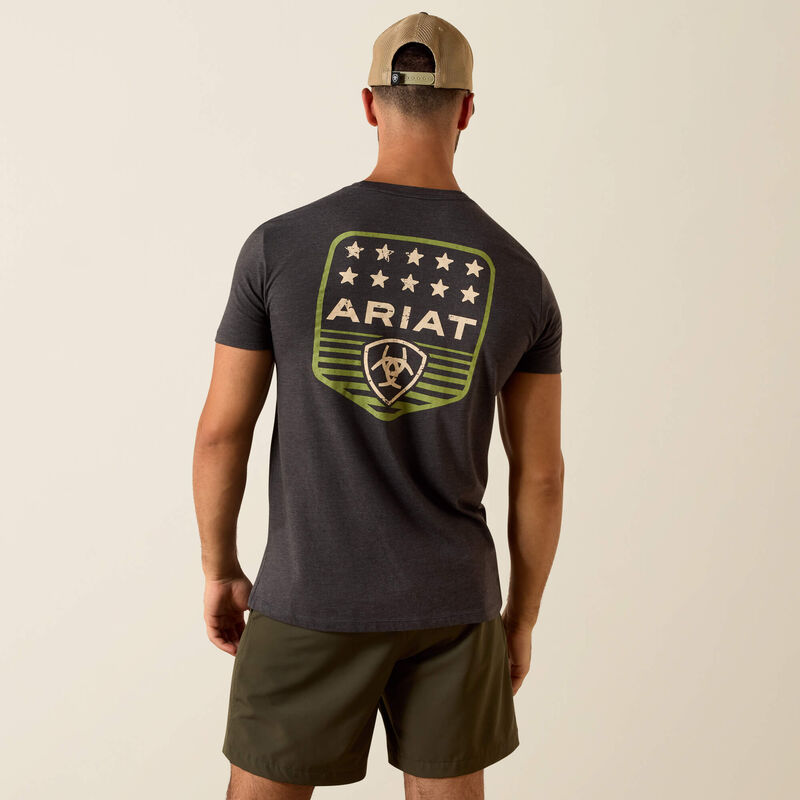 MNS Ariat Stripe Patriotic Badge T-Shirt