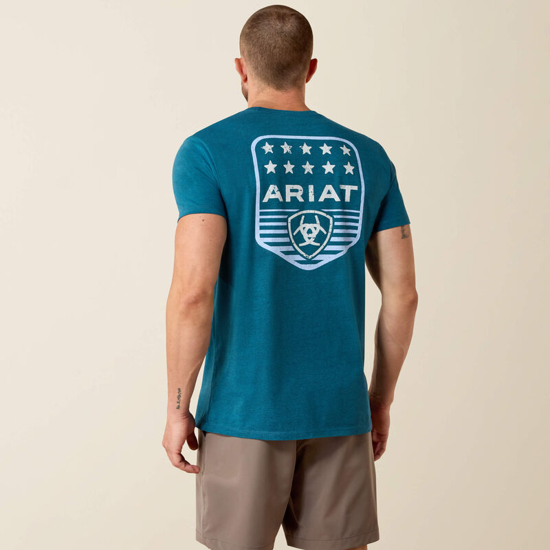 MNS Ariat Stripe Patriotic Badge T-Shirt