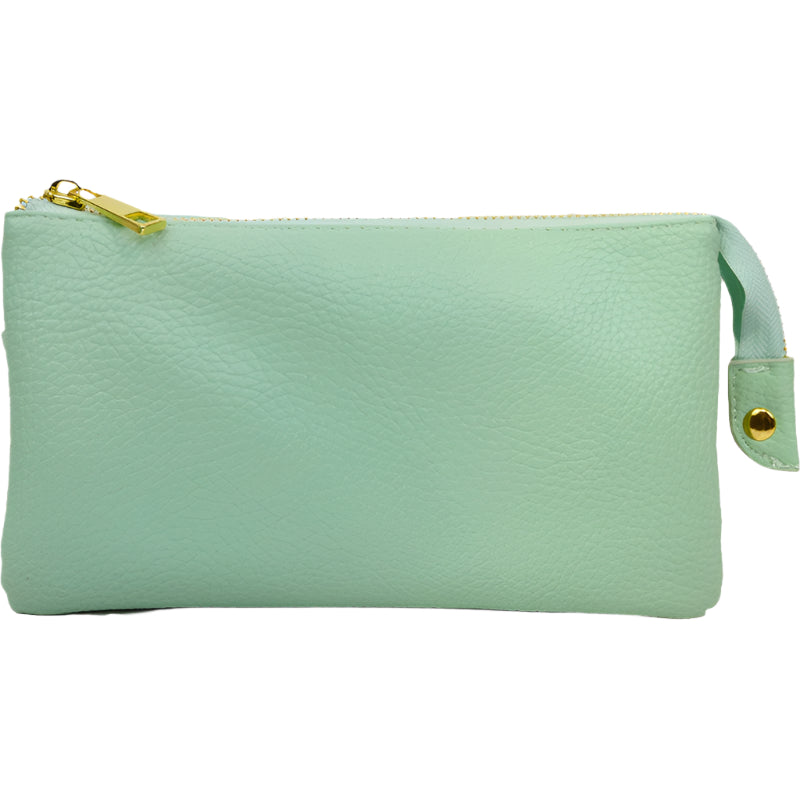 Folded Clutch with Zipper Ostrich Pattern