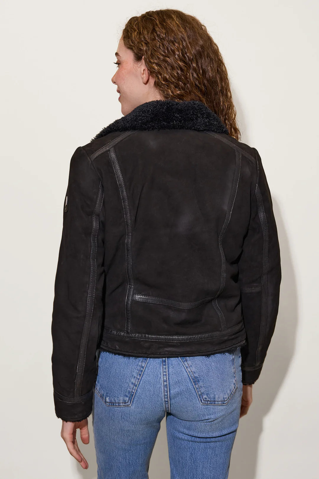 Rila CF Teddy Collared Nubuck Moto Jacket