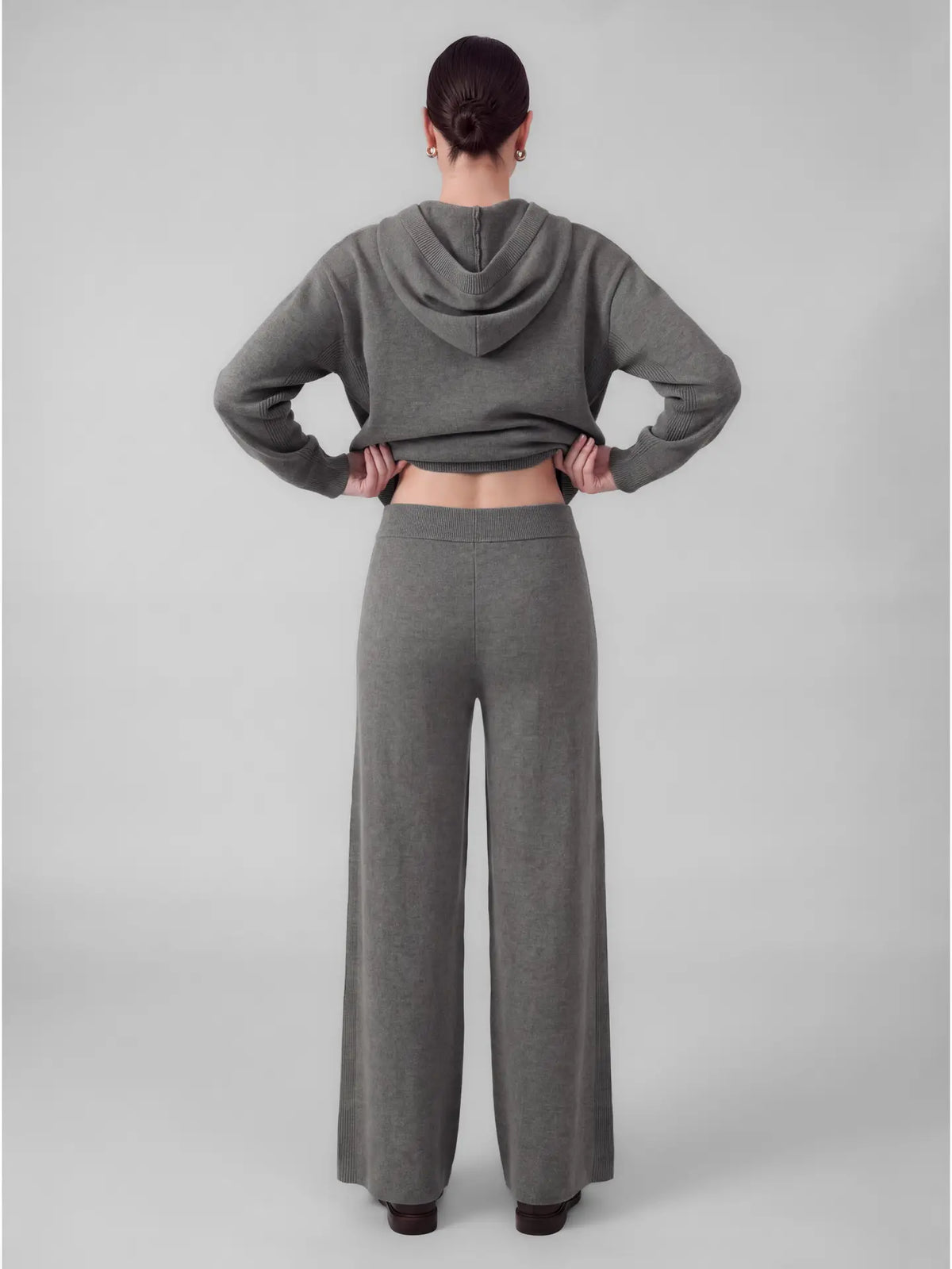 Elastic Waist Pants with Rhinestones
