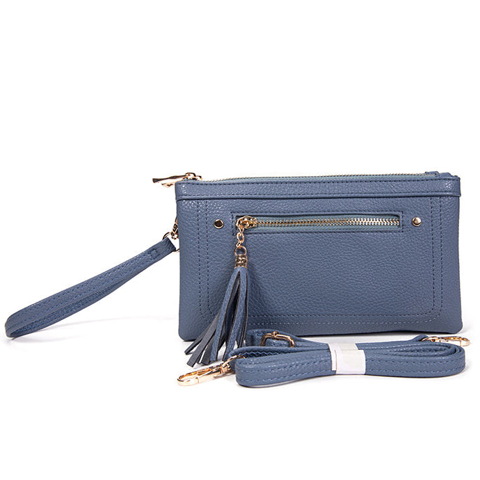 Folded Clutch with 2 Zippers