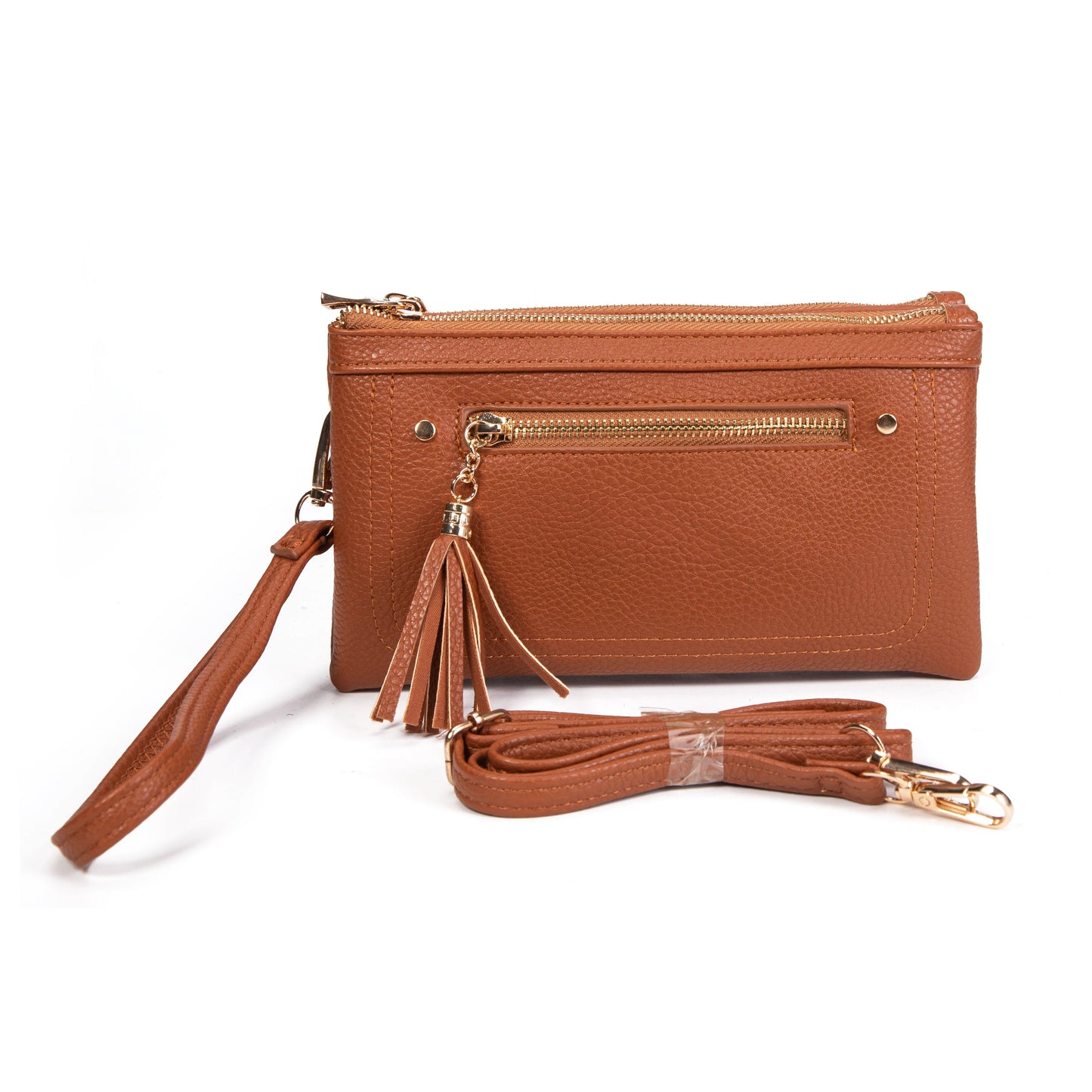 Folded Clutch with 2 Zippers