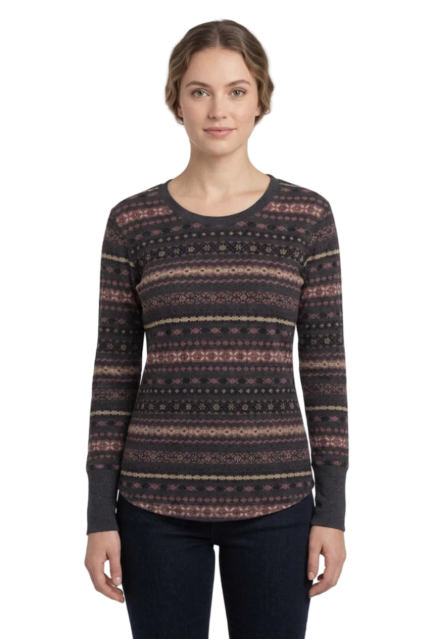 Pecos River Waffle Crew Knit Top