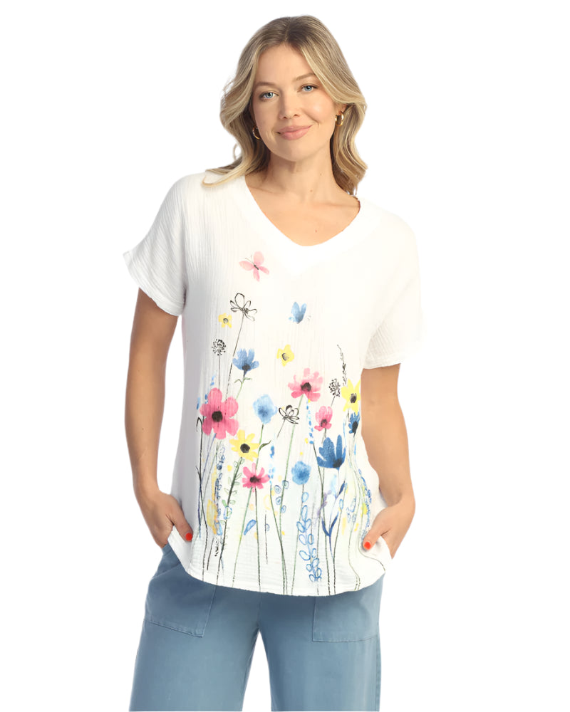 C-Mineral Washed 100% Cotton Tunic, Chloe