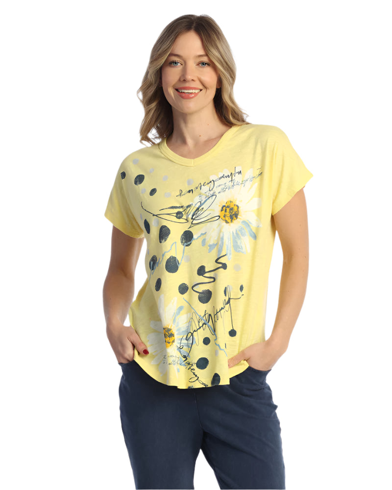 C-Mineral Washed 100% Cotton S/S Top, Retro