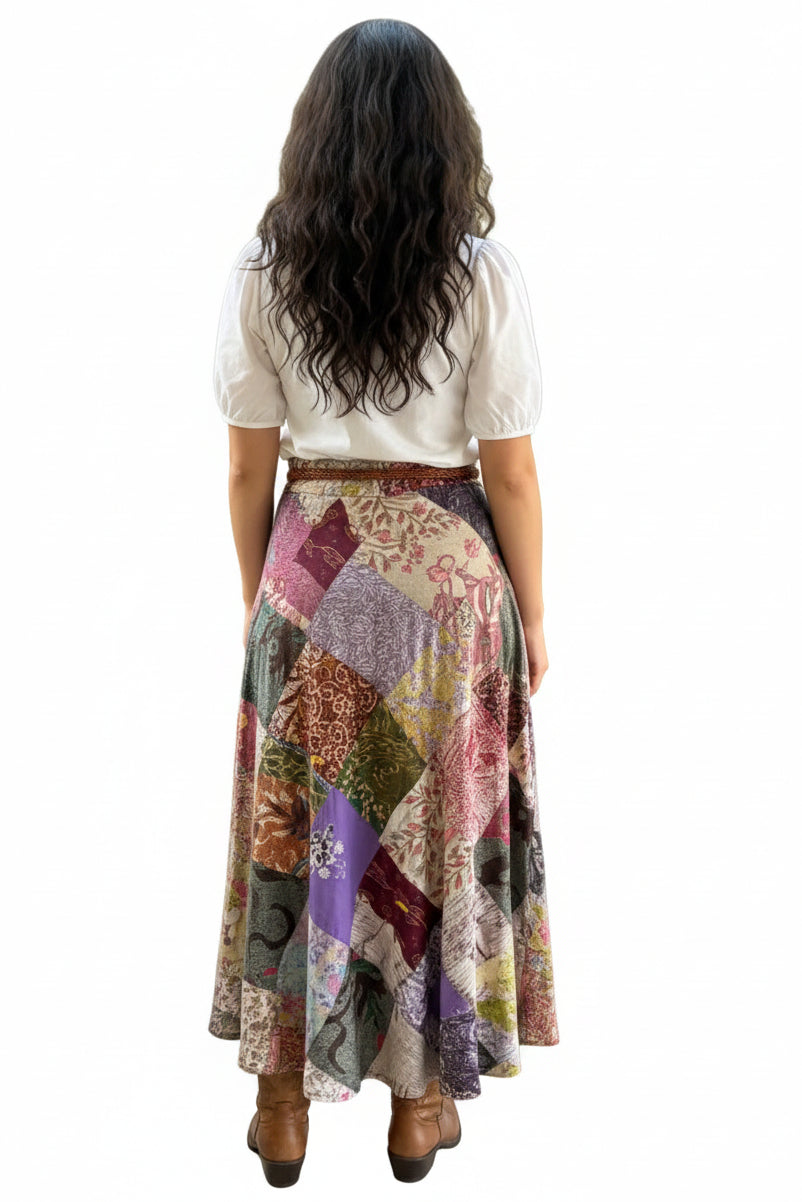 Patchwork Love Skirt - Sunset