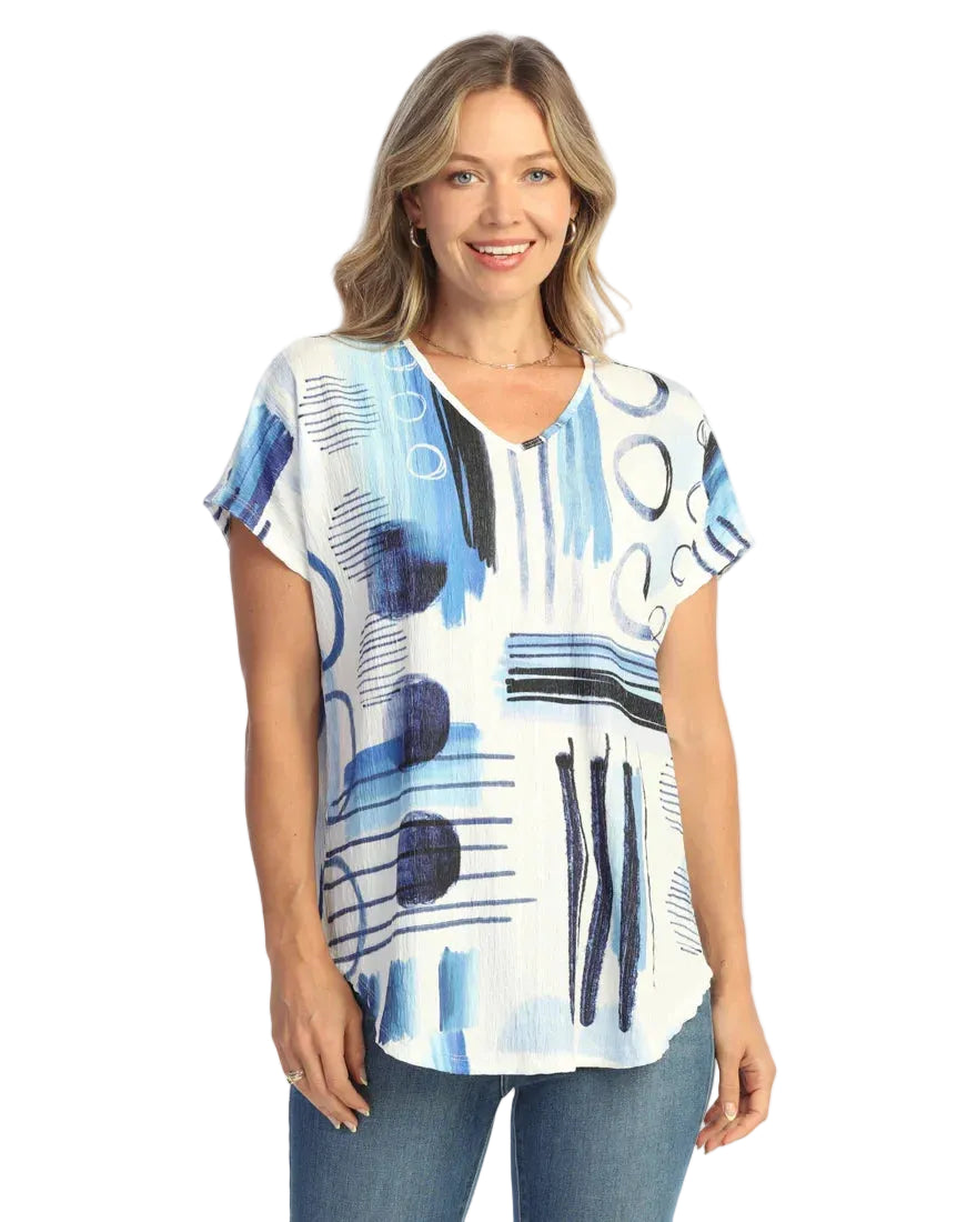 Crinkle Dolman V-Neck Top - Roxie