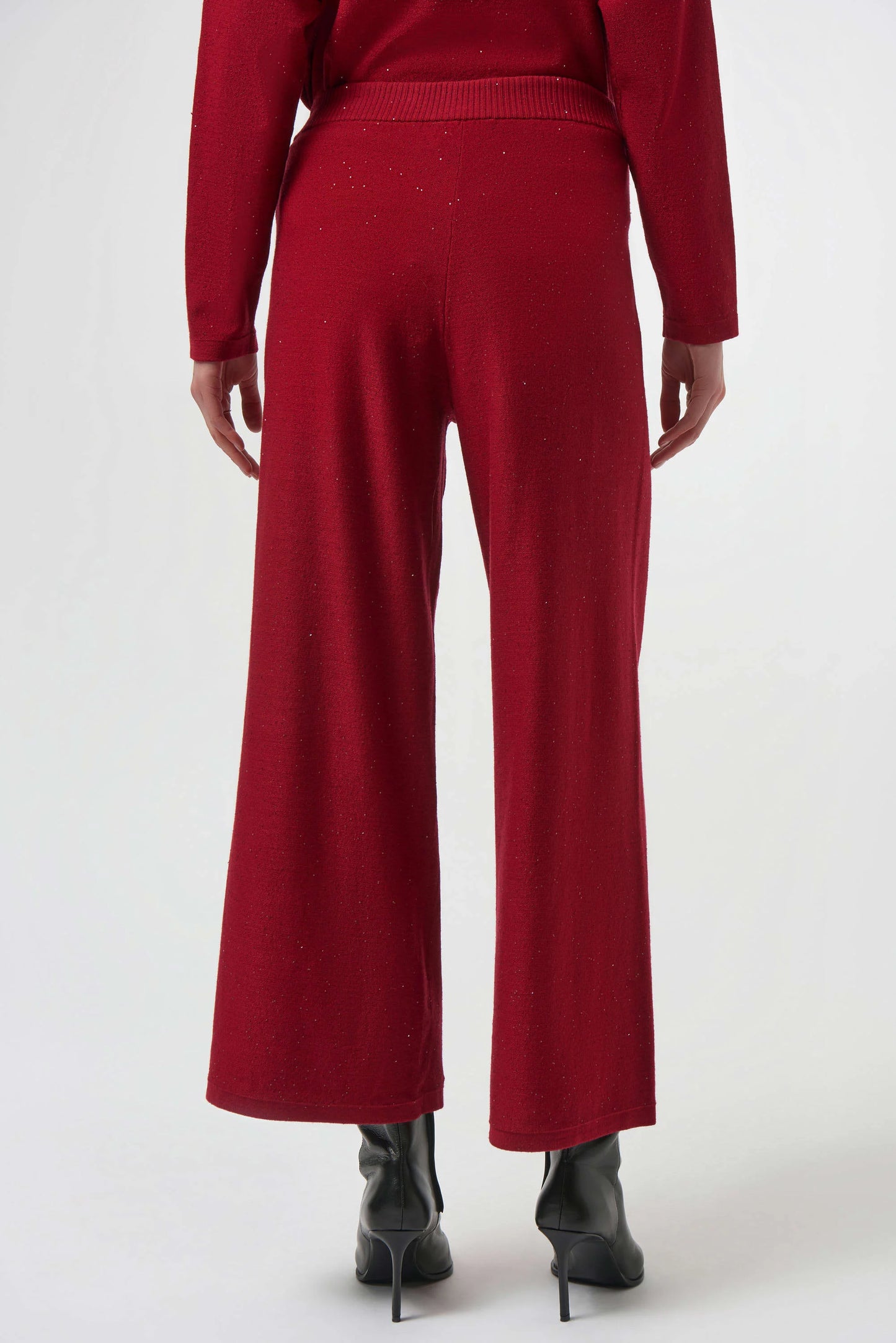 Sequined Sweater Knit Culotte Pants