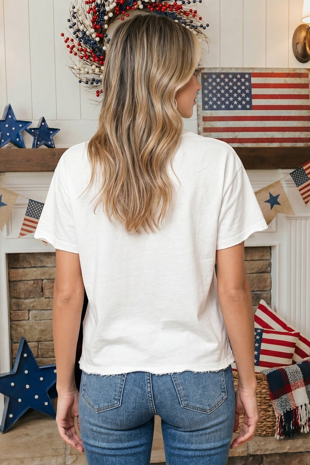 Star Patched Mineral Washed Tee