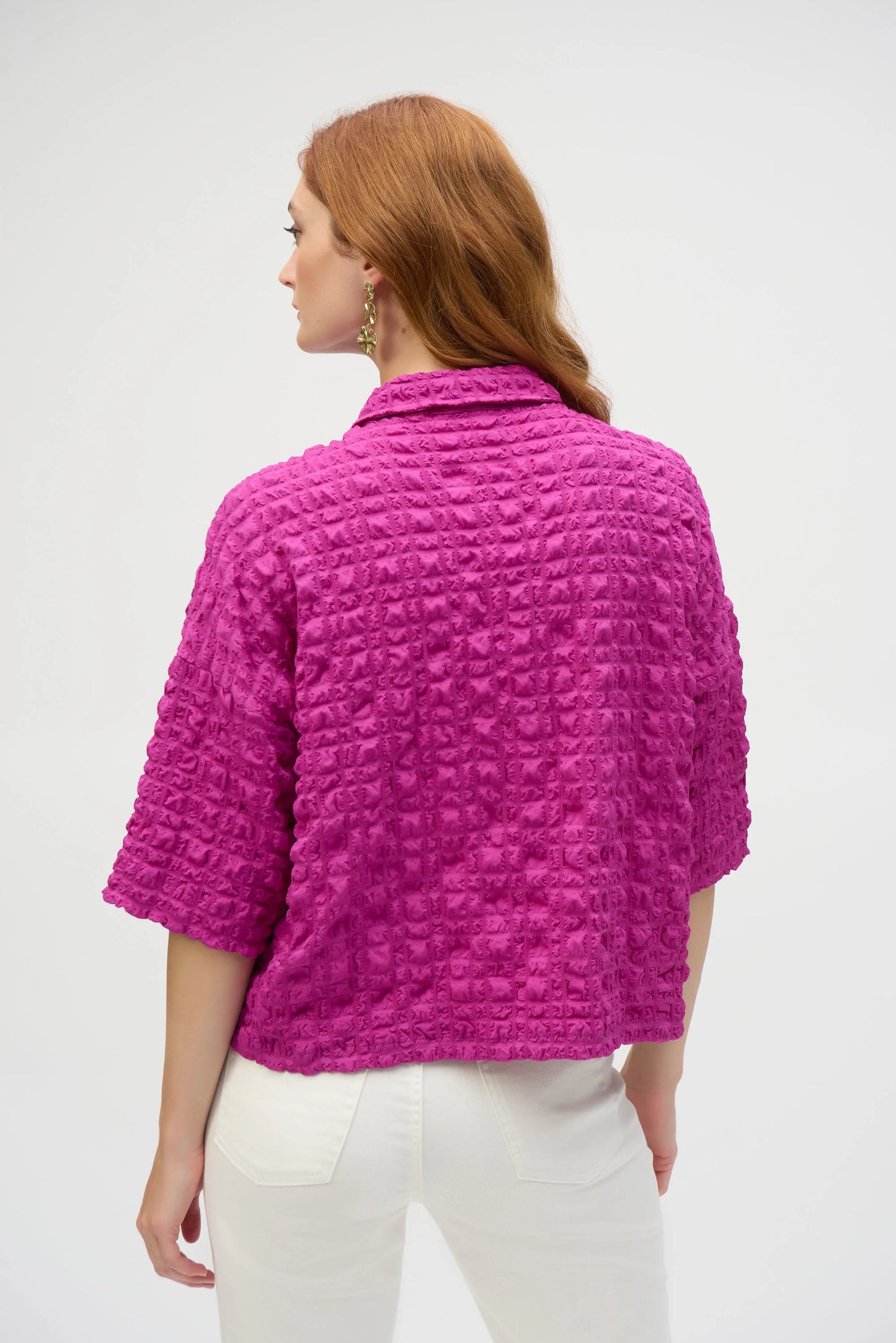 Bubble Jacquard Boxy Blouse
