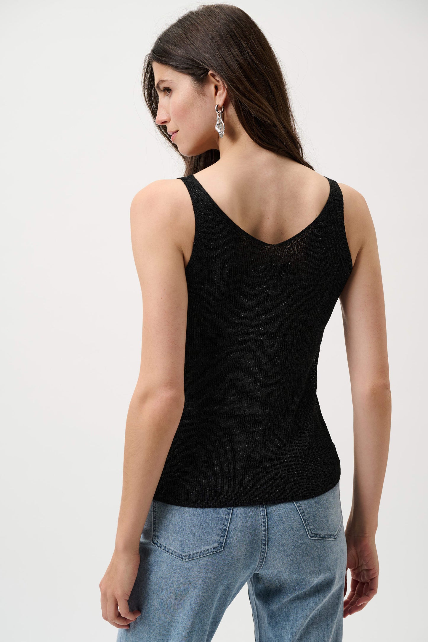 Metallic Knitted Camisole with Rhinestones