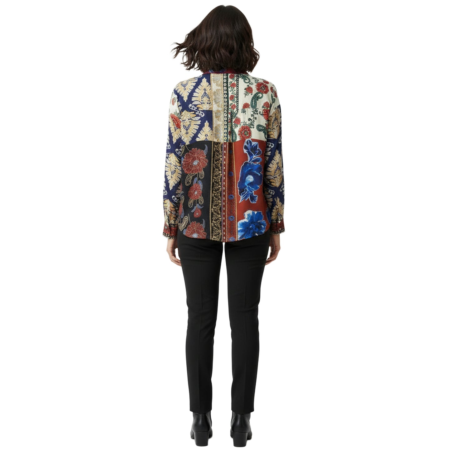 L/S Print Button Up Blouse - Onika