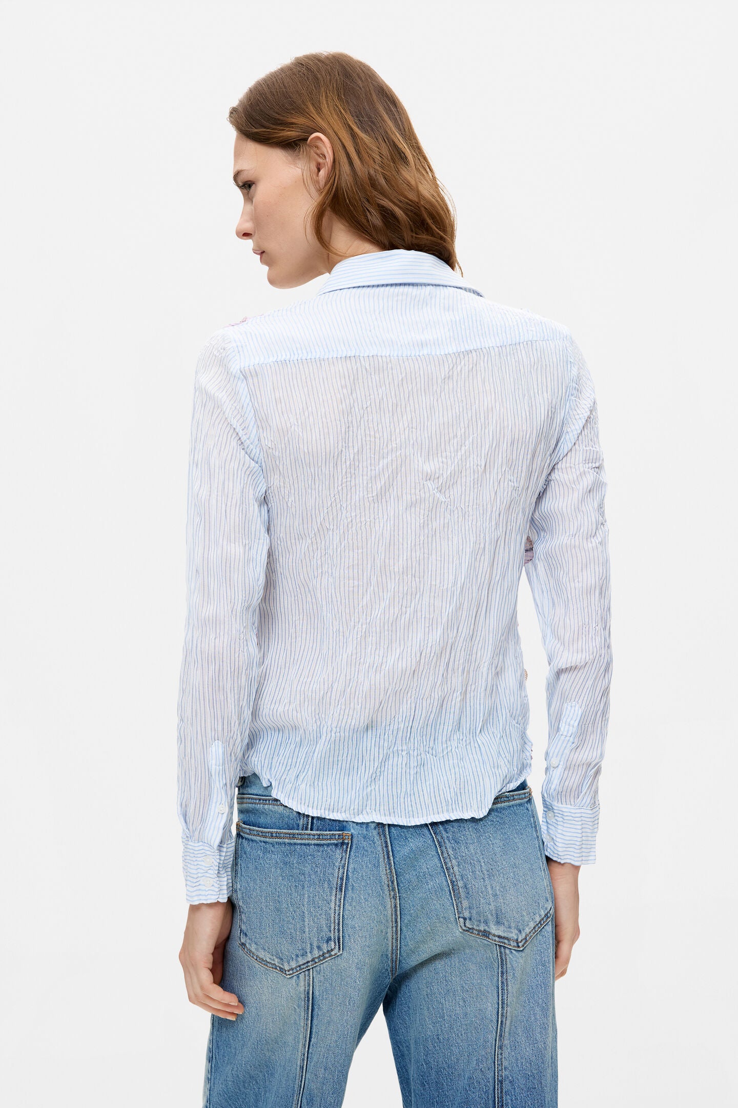 L/S Button Up Shirt with Floral Print