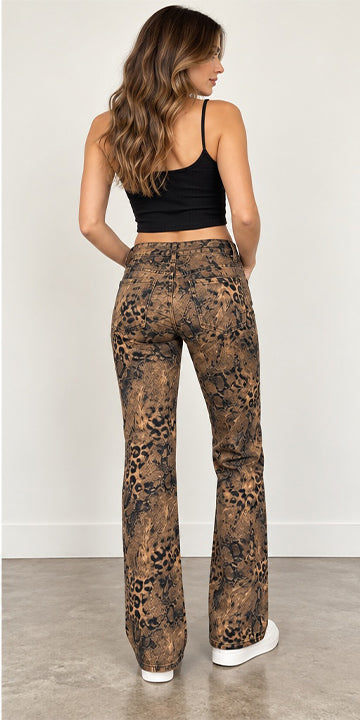 Faux Suede Leopard Pants