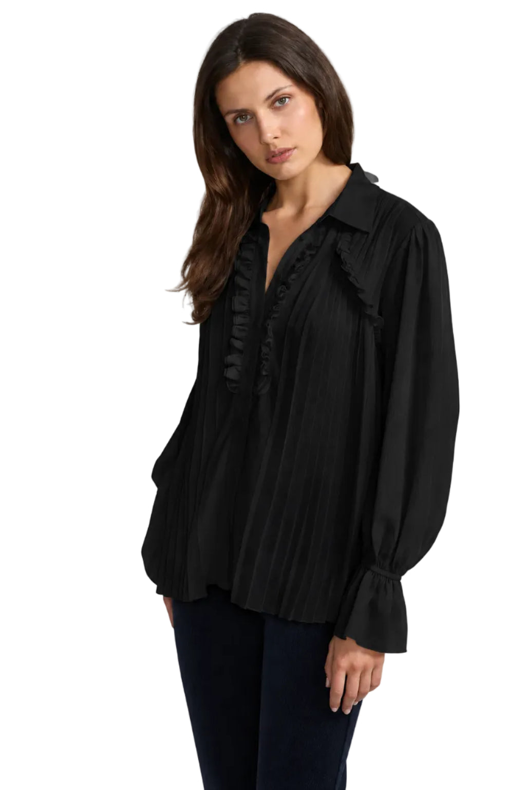 Ruffle Front Blouse with Tank