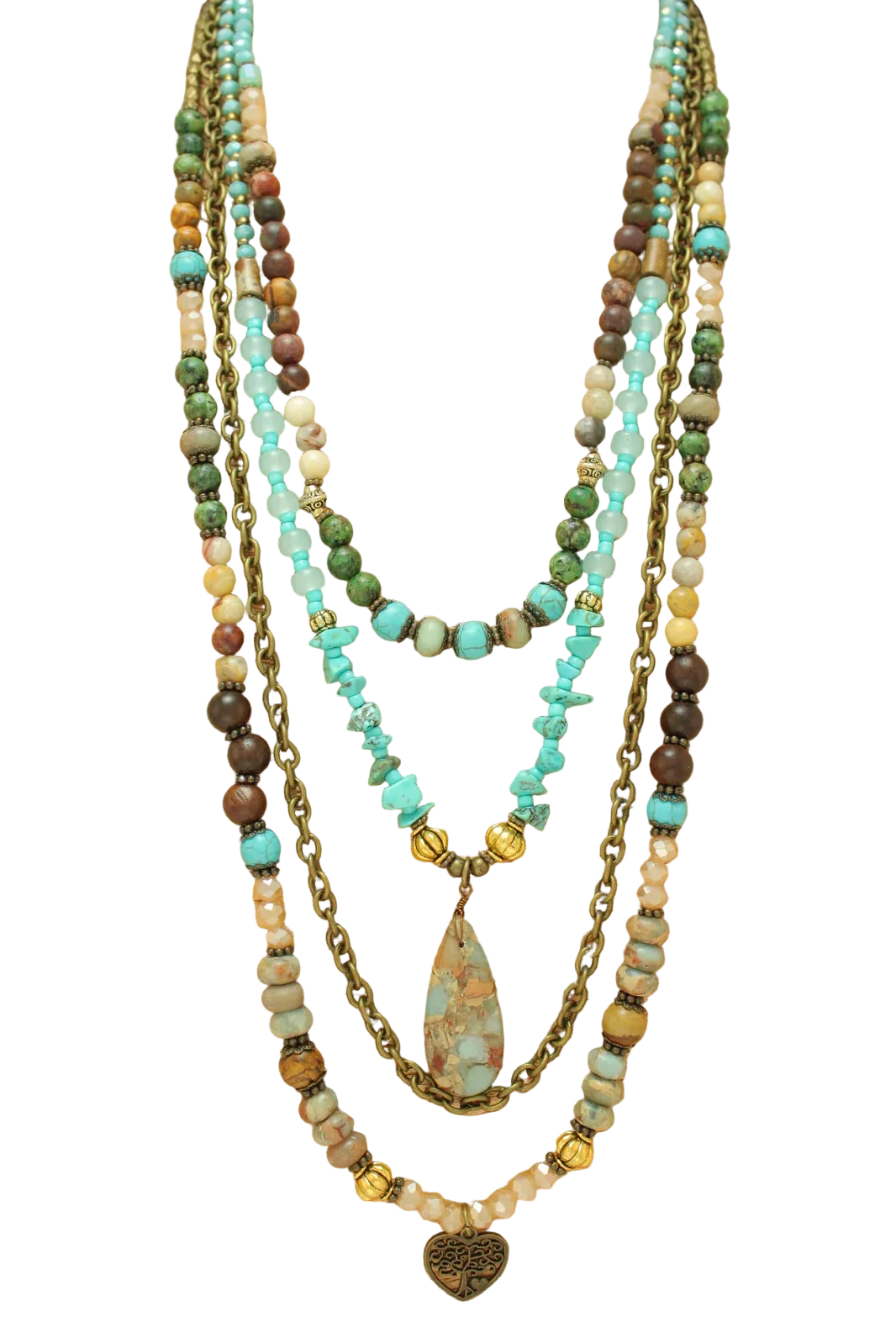 Multistrand Necklace with Charms - Tree of Life