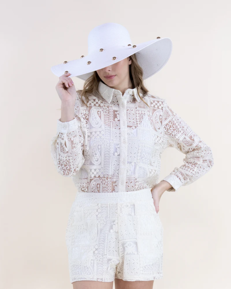 Glam Studded Floppy Hat