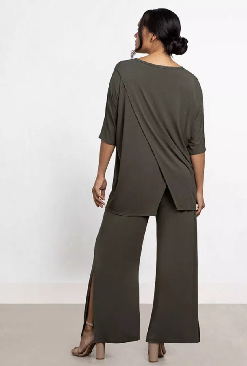 Bamboo Crisscross Tunic, Elbow Slv