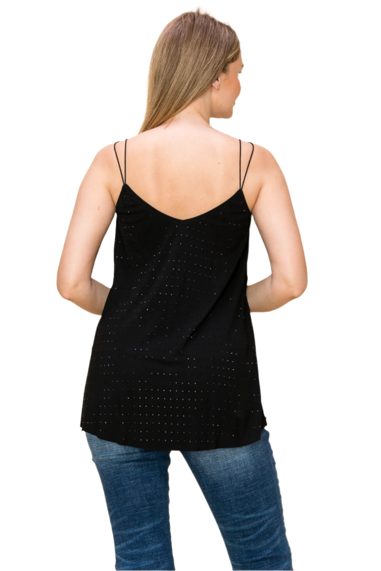 V-Neck Tank Top Asymmetrical Hem