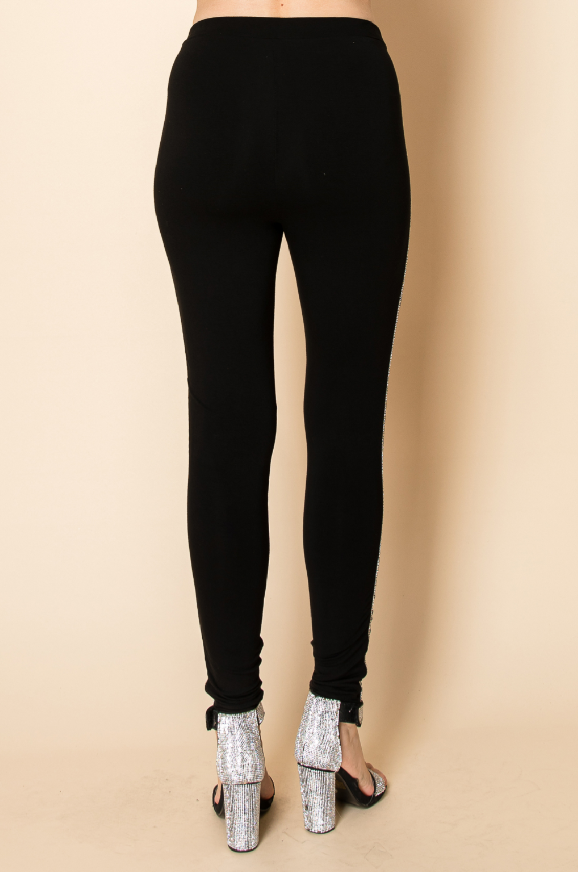 Leggings with Rhinestones on the Side