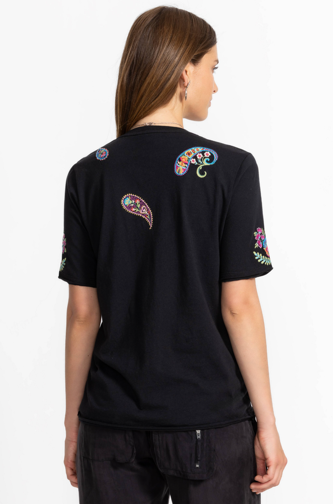 Raw Hem V-Neck Tee - Karime