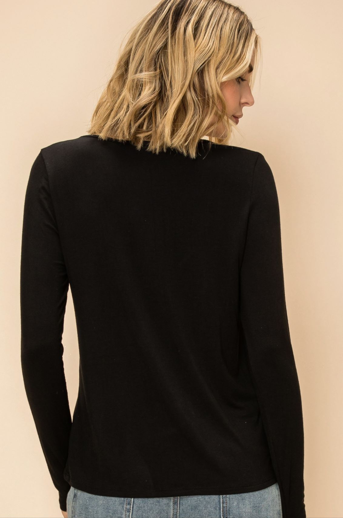 L/S Top with Center Sequins and Stones