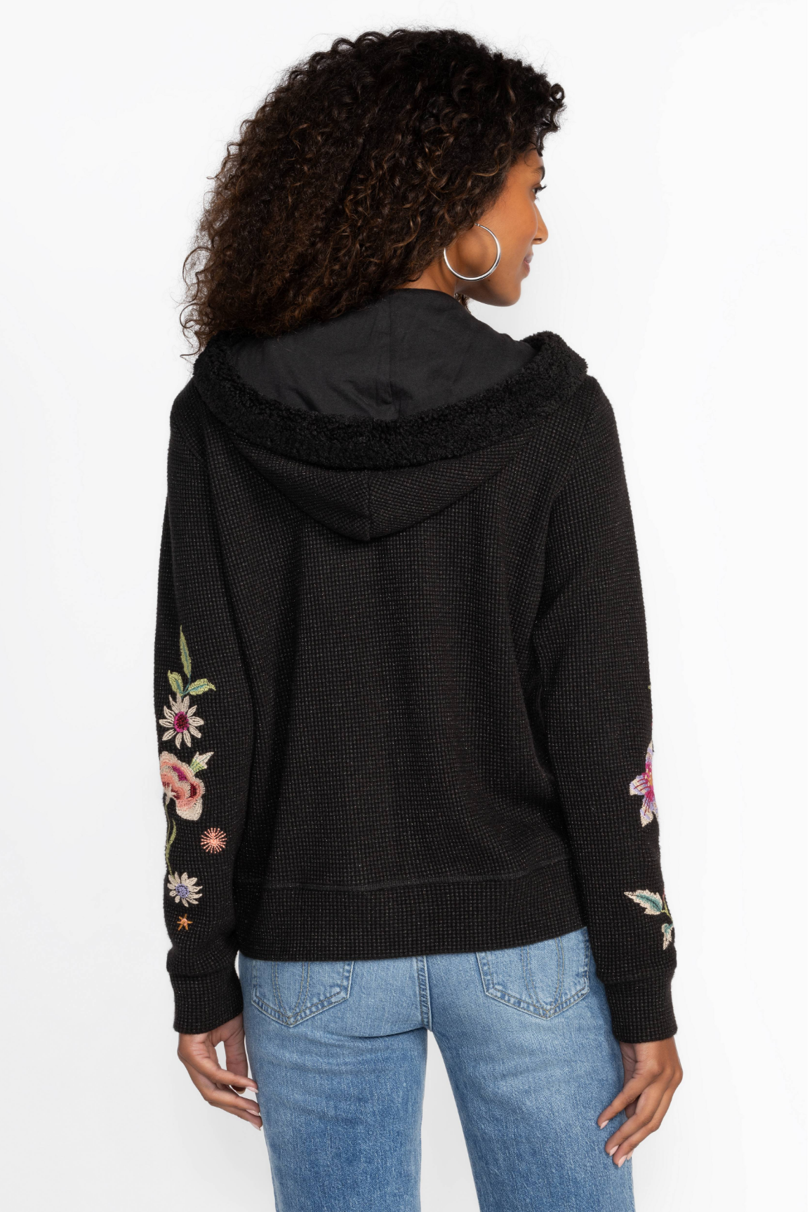 Metallic Thermal Zip Up Hoodie - Colette