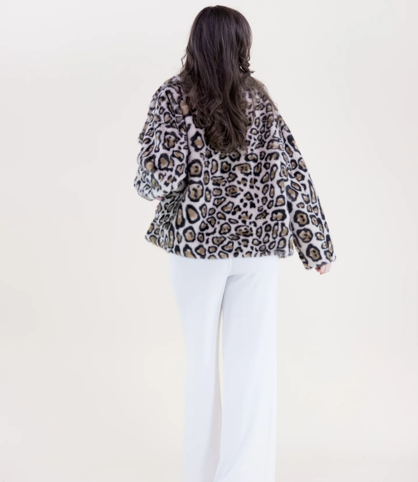 Leopard Print Faux Fur Jacket