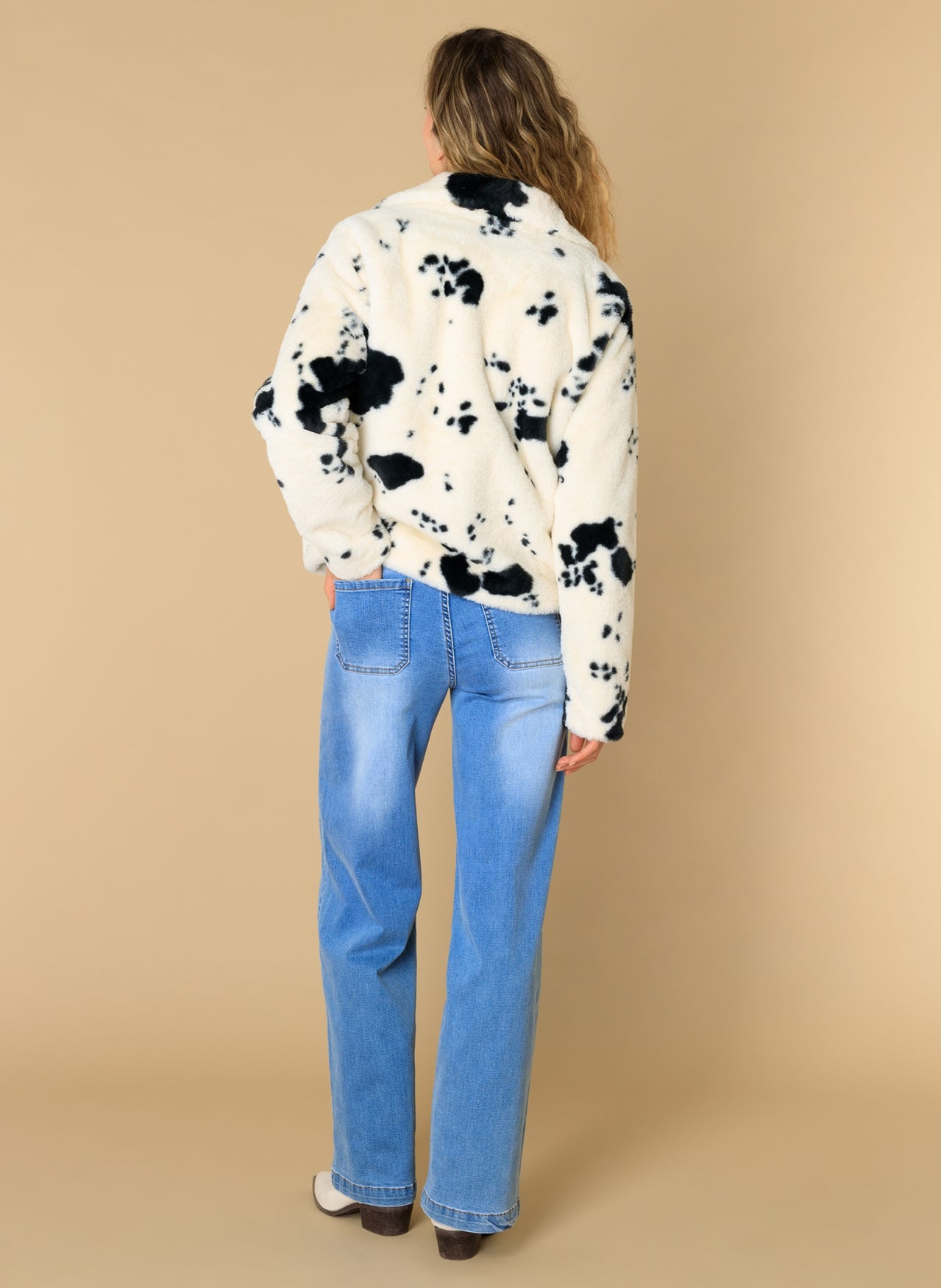 Faux Fur Animal Print Jacket - Esila