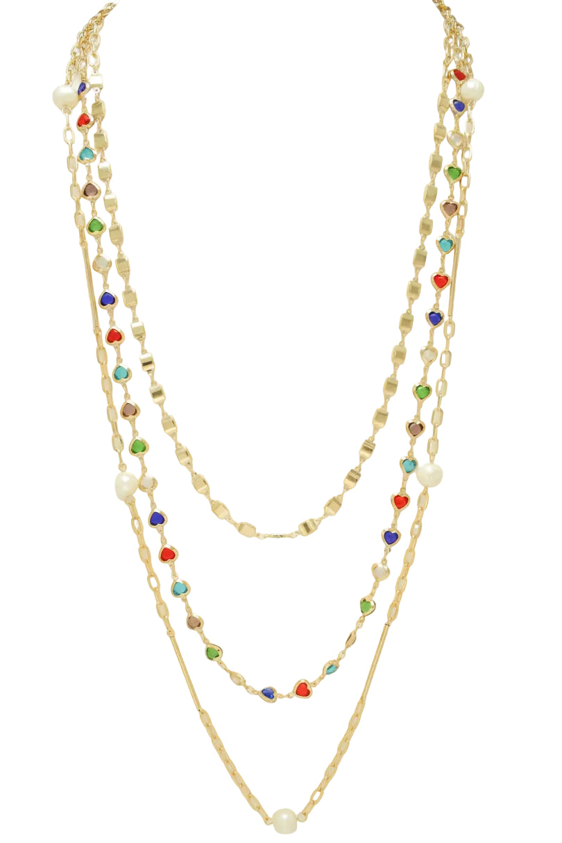 Multi Strands Mix Media Necklace