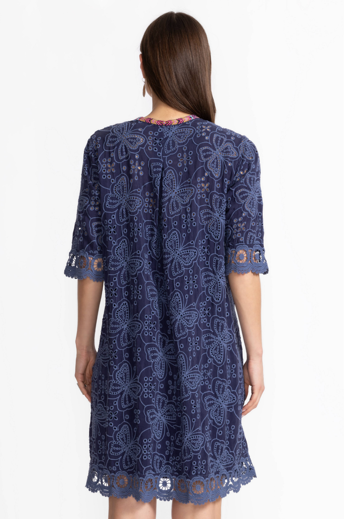 Malfi Mandarin Collar Dress (Slip) - Mariposa