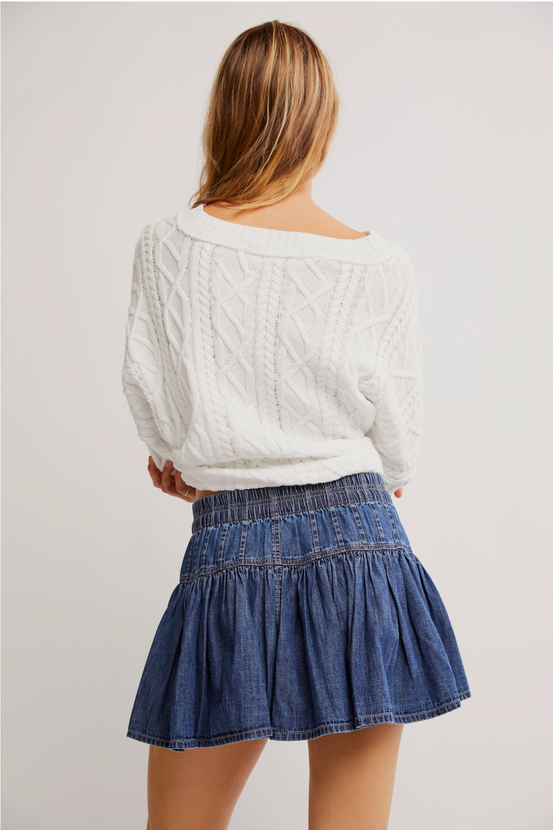 We The Free Roselle Denim Mini Skirt