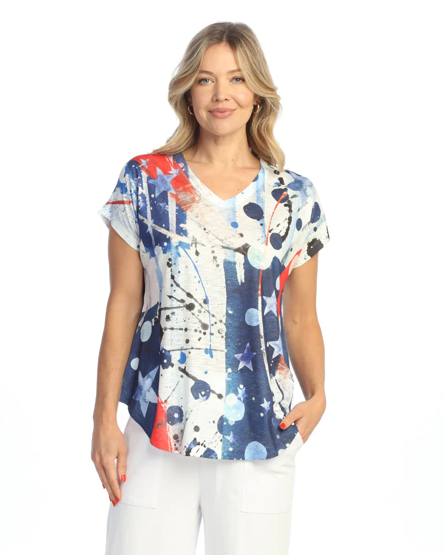 S/S V-Neck Tunic - Americana