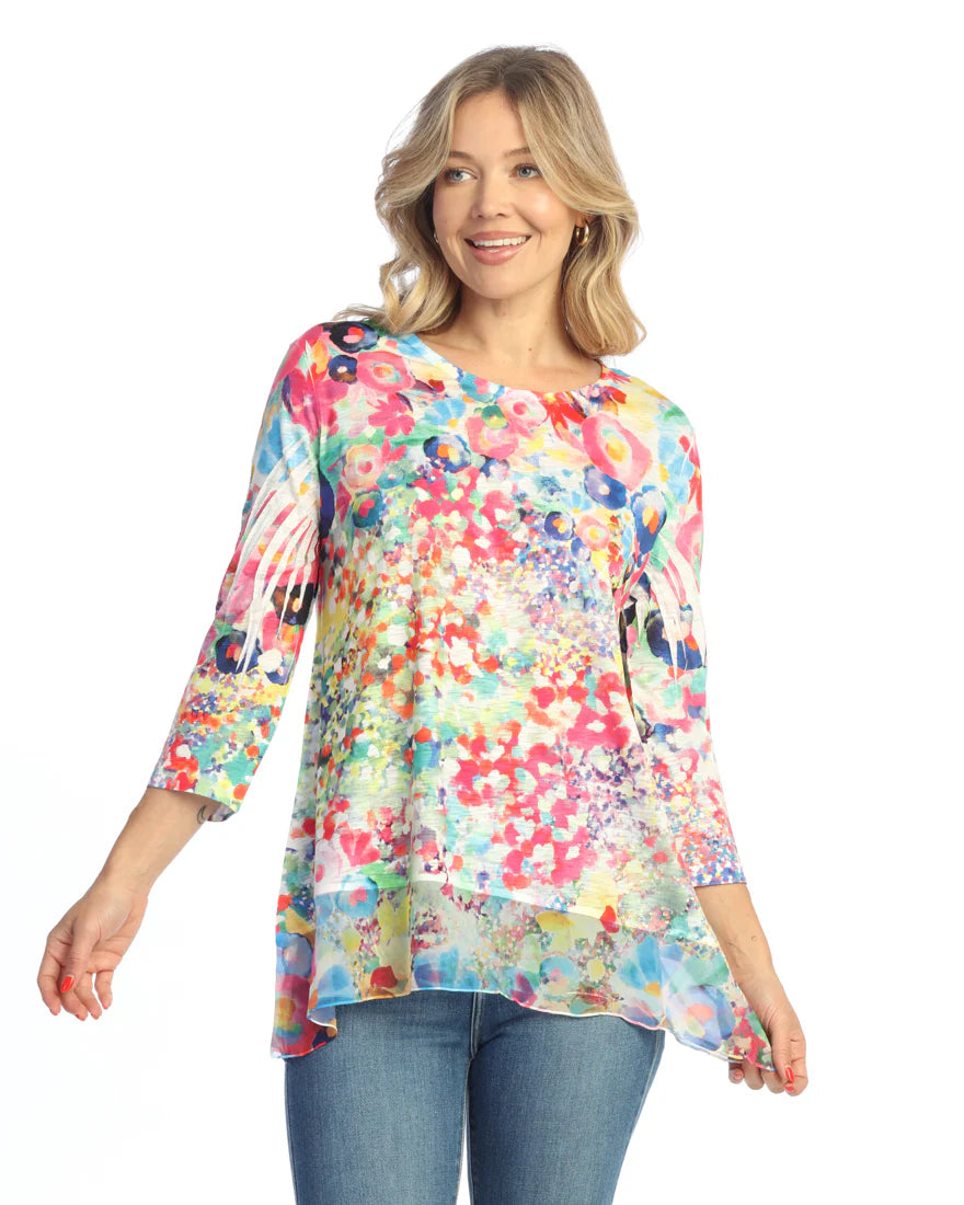 Tunic with Chiffon Contrast - Meadows