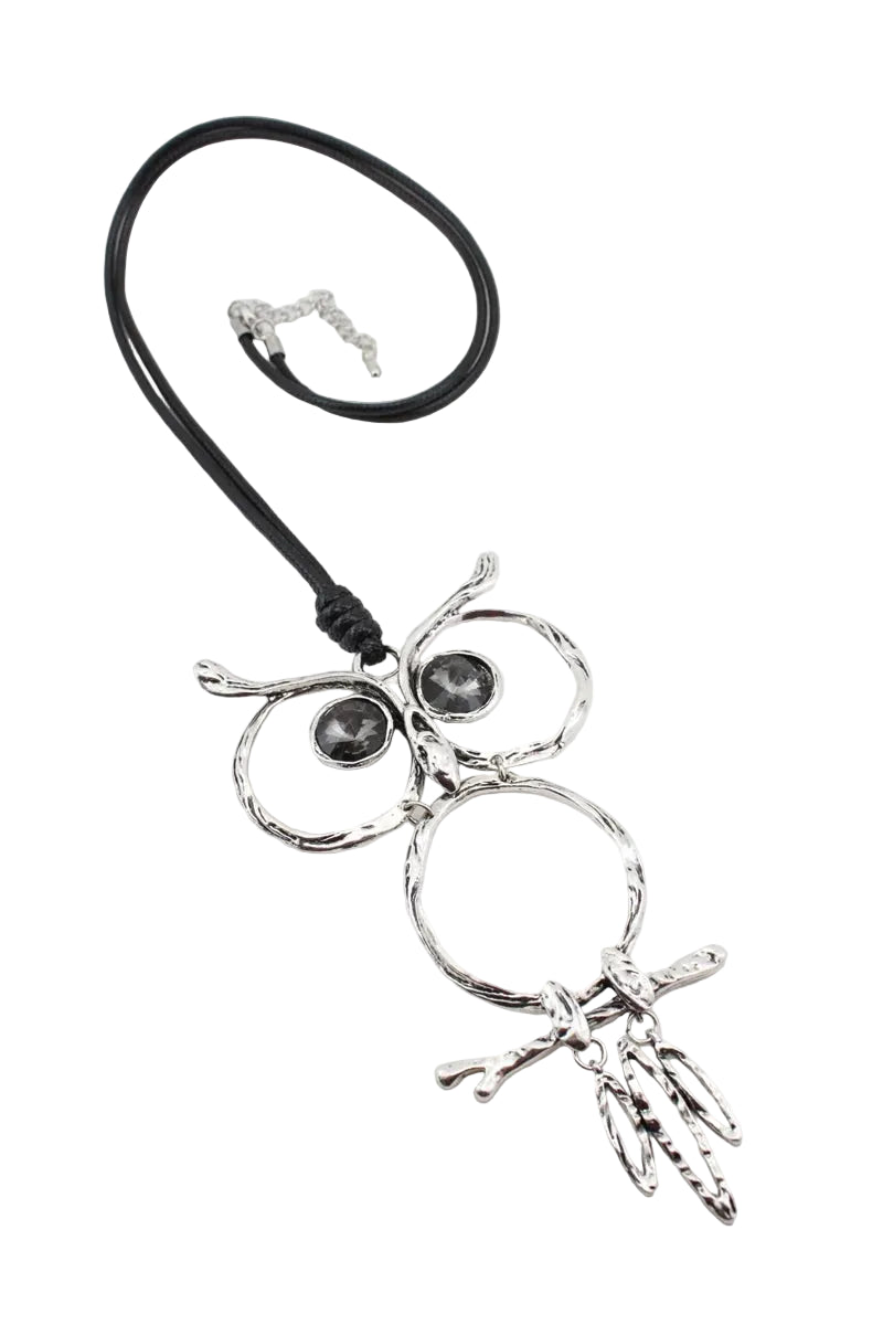Long Cord Necklace with Owl
