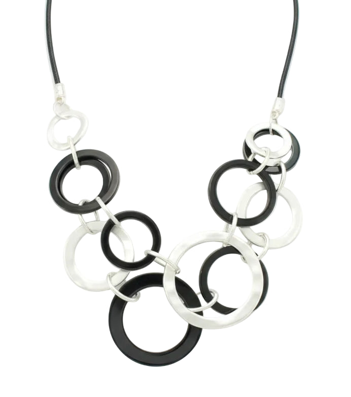 Short Cord Necklace with Circles