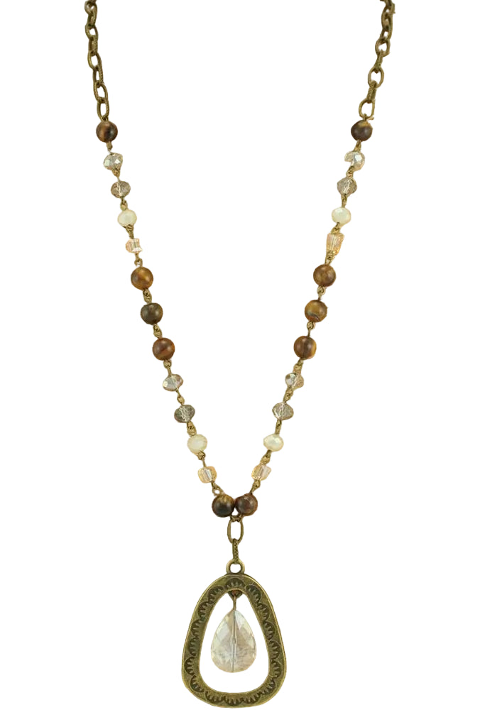 Beaded Necklace with Pendant