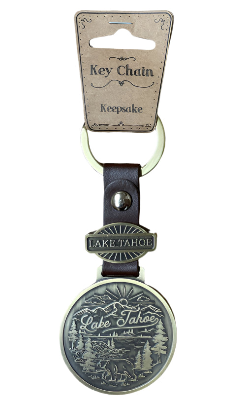 Keychain - Antique Brass Token Lake Tahoe