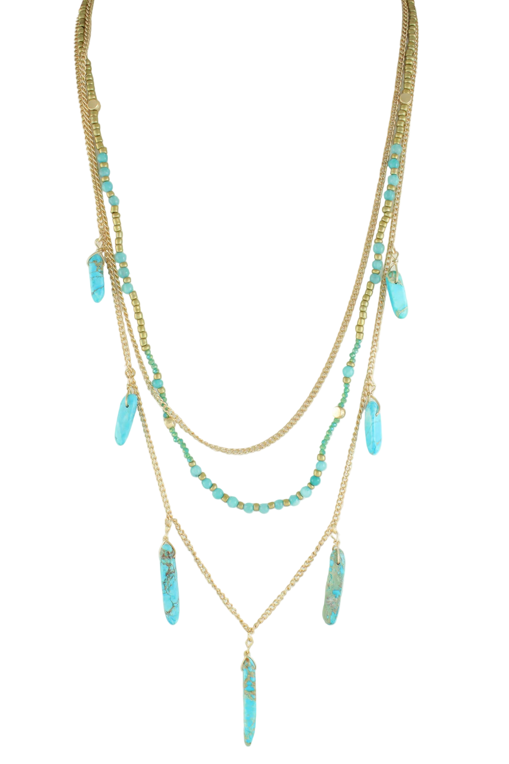 Multi Strand Necklace with Stones