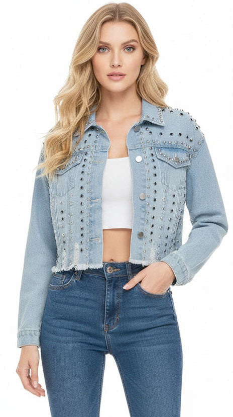 Denim Jacket with Studs