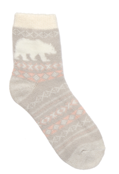 L Aloe Vera Infused Sock, Bear