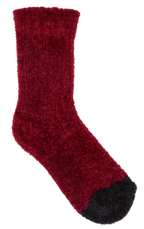L 2pk Chenille Socks