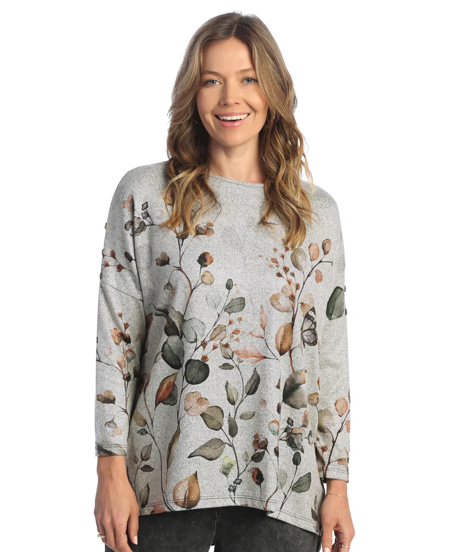 Top with Shoulder Button - Rosemary