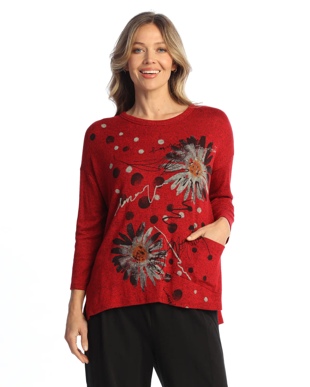 Soft-Brushed Dolman Top - Retro