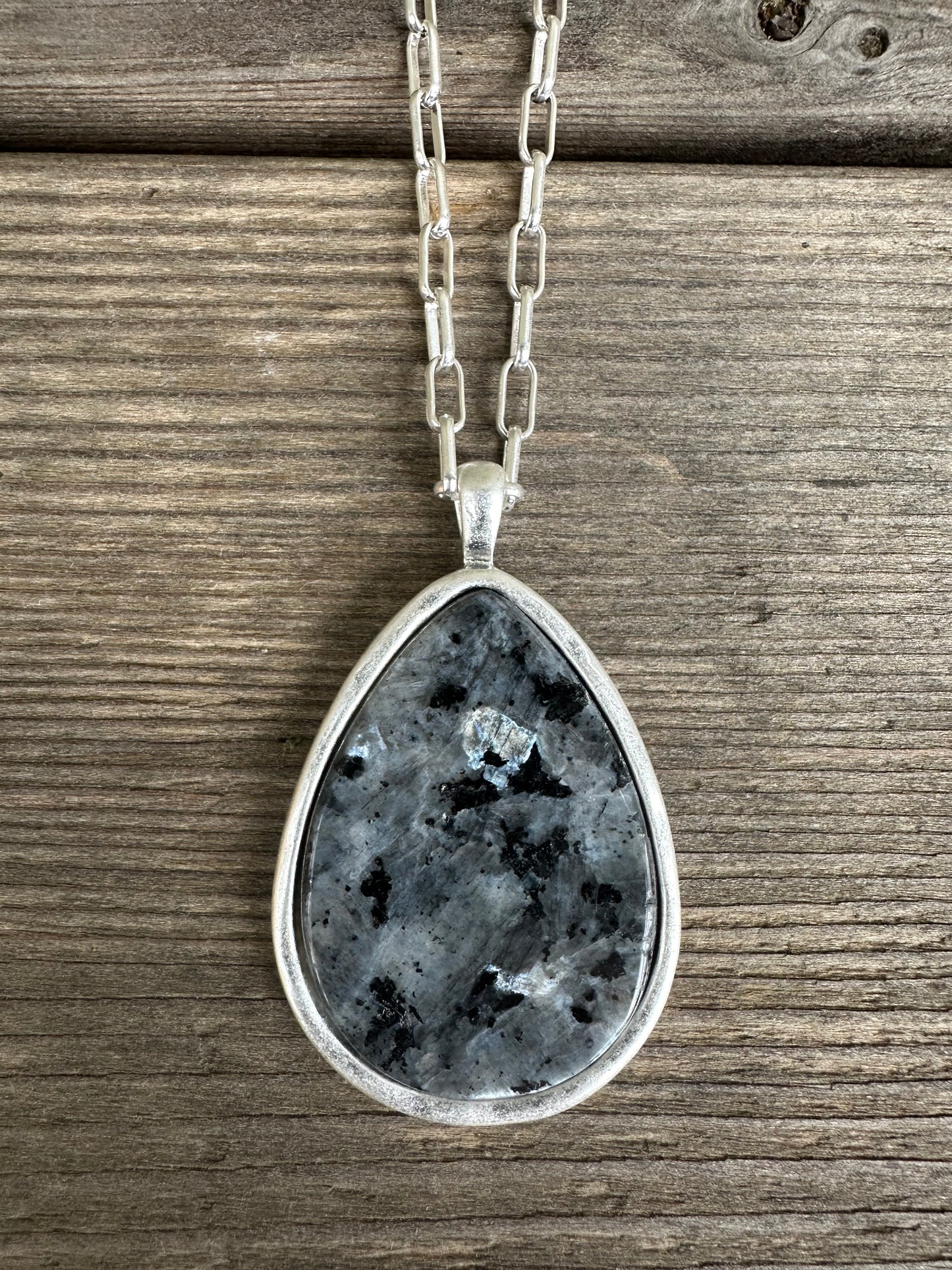 Labradorite Drop Pendant Necklace